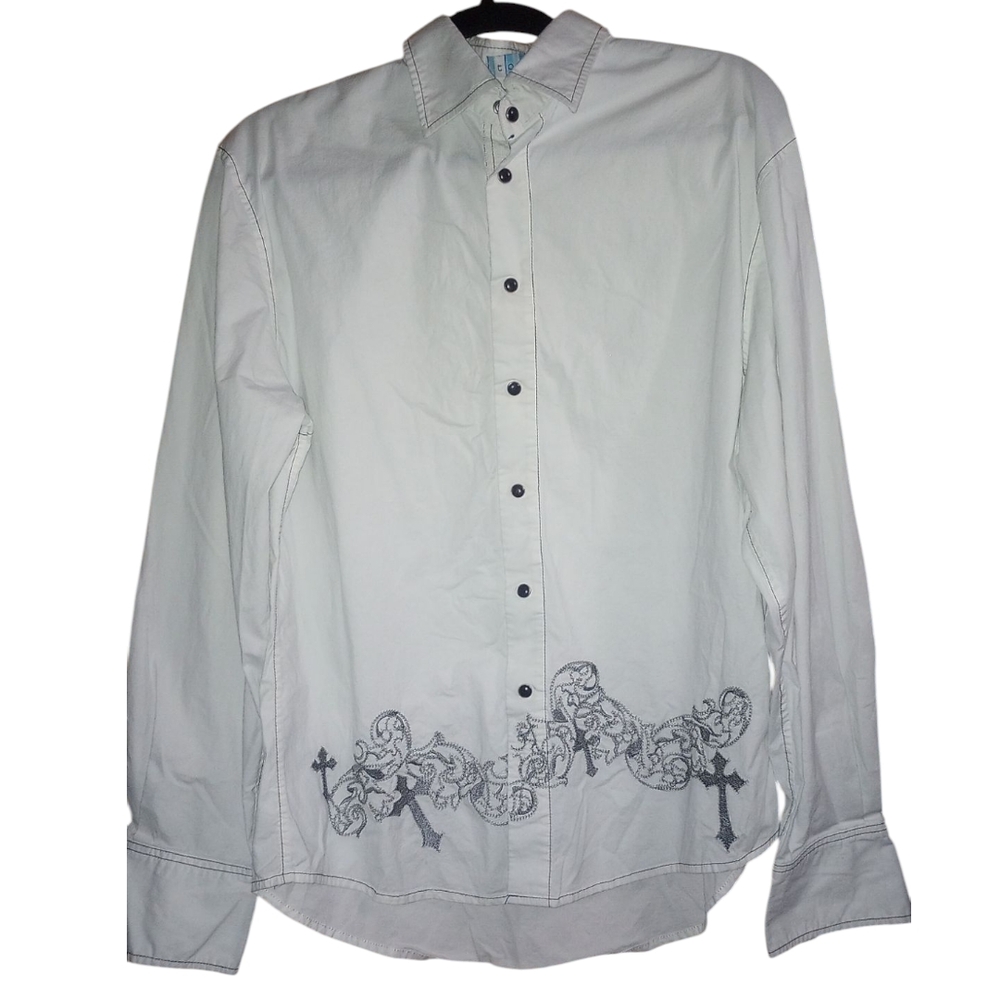 White and Black Casual Button Down Shirts